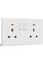 مقبس كهربائي جداري أحادي التبديل، مقبس بريطاني مع منافذ شحن USB C و USB A، مقبس حائط.