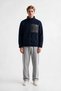 Men's Zippered Thick Fleece Jacket with Pocket Detail in Full Size