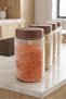 Set of 4 1000 ml Striped Glass Jars with Plastic Lids – Premium Design, Striped Detail, and Modern Food Storage Solution - 3