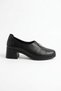 Junas mid-heel, low-profile, genuine leather women's shoes - black leather - 7