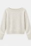 Women's Cream Boat Neck Soft Textured Knitwear Sweater - 2