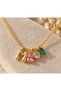 Letter m Colorful Stone Detailed Necklace |   Gold Color Elegant and Stylish Letter Necklace - 2