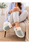 Women's Button Detailed Soft Plush Washable House Slippers High Thick Sole Warm Home Slippers Stc1369 - 3