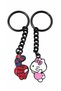 Hello Kitty and Spider-Man Magnetic Romantic Black Color Double Metal Keychain