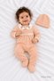 Baby Girl Set - Romper Set with Floral Embroidery and Lace Collar, 2-Piece Beanie Romper Set - 2