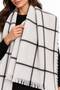 Women's Plaid Patterned Soft Textured Tasseled Knitwear Shawl - 5