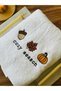 White Cotton Cozy Season Embroidered Towel 50*90cm - 3