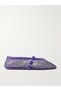 La Ballerine crystal-embellished suede-trimmed mesh ballet flats