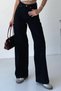 Women's High Waist Jean Loose Fit Extra Wide Leg Denim Trousers 3242 Black - Premium Series - 4