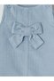Lcw Baby Blue Bow Velvet Baby Girl Salopet Dress and T-Shirt - 5