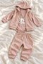 Baby Girl 3-Piece Set Rabbit Printed T-Shirt Pants Hooded Vest 3 6 9 12 Months
