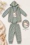 Baby Girl 3-Piece Set Rabbit Printed T-Shirt Pants Hooded Vest 3 6 9 12 Months - 5