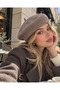 Women's Mink Plush Painter Beret - 3