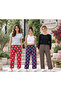 3-Piece Fleece Pajama Bottoms Unisex with Heart, Penguin, and Leopard Patterns, Single Bottom Without Pockets Winter Home Pants Comfortable Fit Soft Fleece Sweatpants Gift for Couples Size 2XL - 3