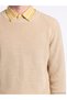 Özmarka New Season Beige Crew Neck Men's Knitwear Sweater - 3