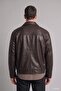 Oversize Shirt Collar Cover Pocket Zippered Faux Leather Coat I2307Ax26Au - 4