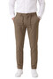 Men's Slim Fit Striped Light Brown Fabric Trousers – Drawstring Elastic Waist Lycra Sports Trousers 2700240 - 2