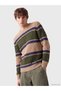 Peak New Season Brown Striped Crew Neck Men's Sweater