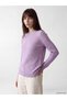 Nevavm Farkıyla Lcw Everyday Lilac Oval Collar Patterned Women's Knitwear Sweater