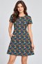 Women's Short Sleeve Pocket Retro Botanical Print Dress - 2