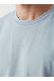 Vizyon New Season Blue Loose Fit Fluid Fabric T-Shirt /04 - 3
