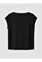 Vizyon New Season Black Plus Size Flowy Collar Soft Touch Blouse - 5