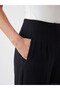 High Waist Pleated Women's Fabric Trousers - 3