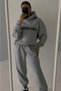 Mood the Label Winter Tracksuit Set - Gray Printed Hooded Oversized Sweatshirt - 3