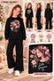 Winter, Spring, and Autumn Girls' Black Spanish Flared Bottoms and Black Sweat Top - 2