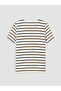 Rmz Gi̇yi̇m Farkiyla Zero Roba Collar Striped Women's T-Shirt - 4