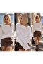 Women's Ecru Brooch Detailed Casual Knitwear Sweater - 3