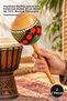 2 Pieces of Batik Coconat Maracas – Handheld Rhythm Instrument, Patterned Shaker, 27 cm Model No 1013, Maracas Percussion