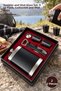 2-Piece Steel Flask Set – with Corkscrew and Shot Glasses, 9 oz Bottle Flask Corkscrew and Shot Glass