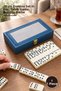 1 Piece of Domino Game with Leather Box – Domino Set in a 20 cm Box, Board Game, Domino Game