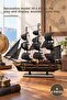 4 Pieces Wooden Pirate Ship – Decorative Model 38 X 45 Cm, for Play and Display, Wooden Pirate Ship