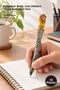 10 Pieces of Ballpoint Pens – Polyester Body with Lion Pattern 16 cm Writing Pen Ballpoint Pen