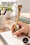 3 Pieces of Ballpoint Pens – 16 cm Writing Pen with Polyester Lion Figure School Office Ballpoint Pen