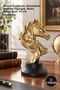 3 Pieces Horse Bust – Brass Sculpture, Decorative Desktop Figure, Brass Horse Bust, 14 cm