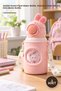 3 Pieces of Children's Thermos Bottles – Rabbit Ear Water Bottle with Straw, Stainless Steel 500 Ml, Children's Water Bottle Kids Bottle