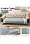 2 Pieces of Cotton Zigzag Sofa Cover (80X210) - Khaki Green