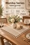Cotton Monika Table Centerpiece Cover 60X60 cm – Square Decorative Cover with Tassels on 4 Sides - 3