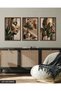 African Woman and Leaf 3 Piece Wooden Framed Painting Act - 4