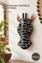 5 Pieces Wooden Wall Hanging Zebra Mask – 20 cm Wooden Wall Decoration Zebra Mask Wooden Wall Mask