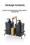 Black Begonia Dishwashing Detergent and Liquid Soap Dispenser Kitchen Set with Metal Stand - Sponge Gift - 4