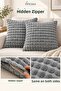Gray Embossed Round Pompom Textured Double-Sided Decorative Throw Pillow Set with Hidden Zipper, 2 Pieces - 4
