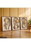 Gold Circle and Plant in Vase 3 Piece Wooden Framed Painting Act - 2