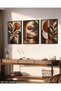 Coffee Leaves and Sunset 3 Piece Wooden Framed Painting Act