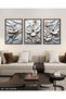 Textured Appearance White Flower 3 Piece Wooden Framed Painting Act - 3