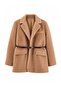 Vizon Kemerli Tüylü Kaşe Regular/Normal Kalıp Blazer Blazer Ceket TBBAW27AG00020