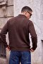 Wardrobe Essentials Kahverengi Yün İçerikli Regular Kesim Dik Yaka Triko Kazak TMNAW27KZ00031 - 3